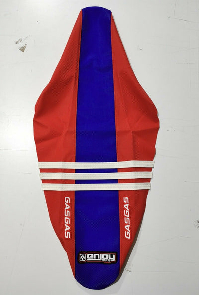 Enjoy Manufacturing Gas Gas seat cover MC 50 2024 Ribbed Logo, Red / Blue TLD
