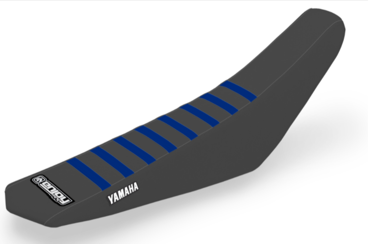 Enjoy Manufacturing Yamaha Seat Cover YZ 125 YZ 250 2022 - 2024 Ribbed Logo, Black / Blue
