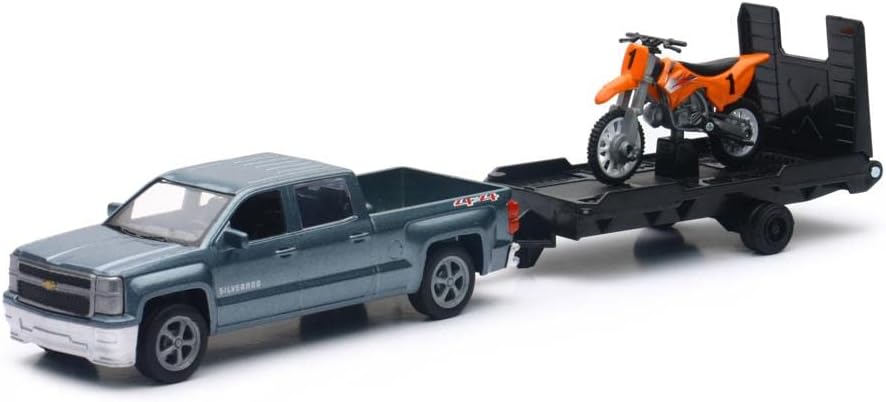 NEW RAY CHEVROLET SILVERADO PICK UP 1:43 SCALE  with DIRT BIKE