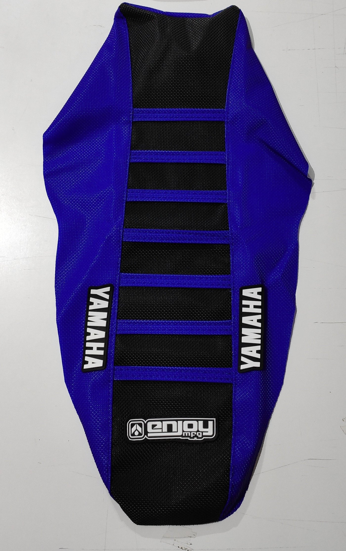 Enjoy Manufacturing Yamaha Seat Cover YZF 450 2023 Ribbed Logo, Blue / Black / Blue