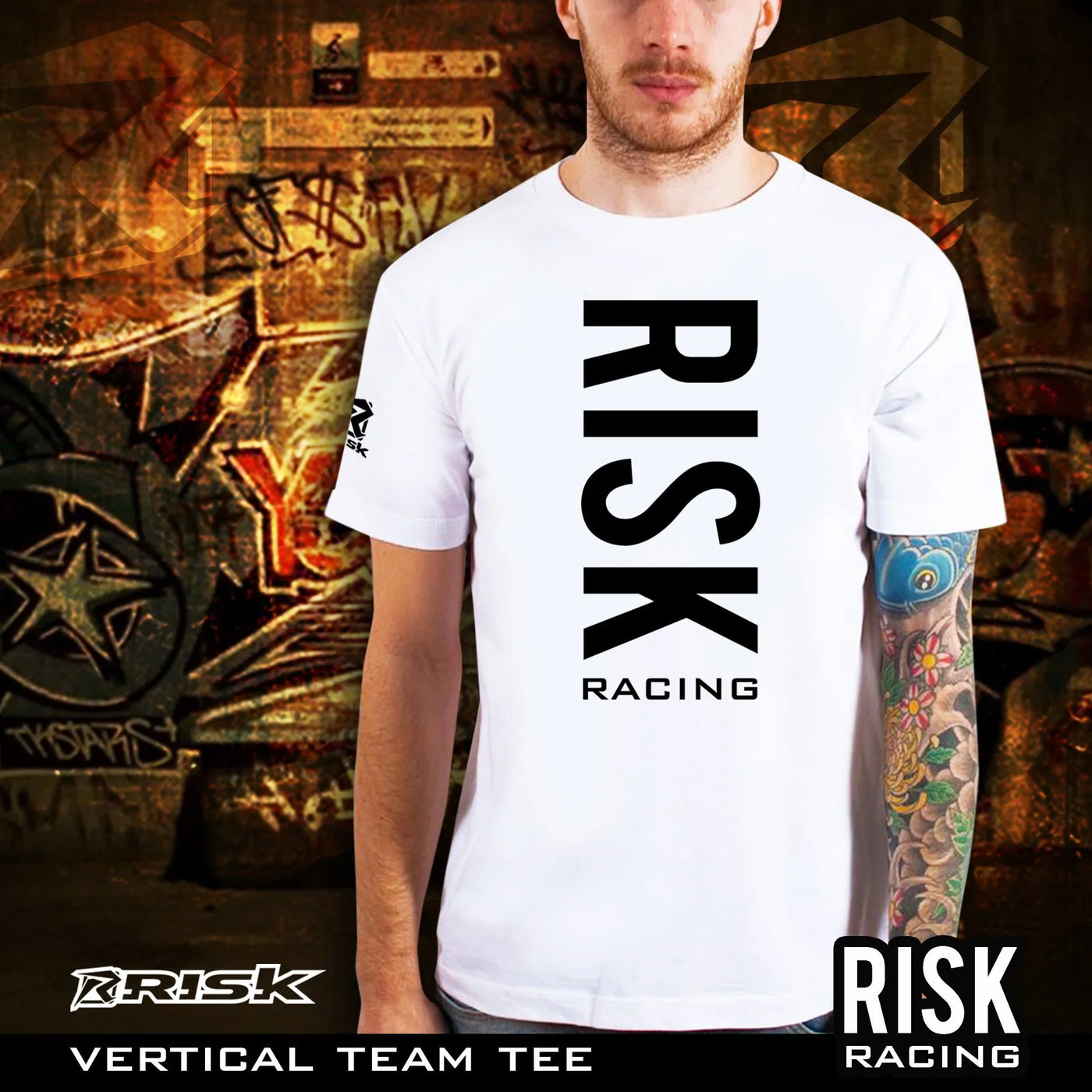 Risk Racing T Shirt - Vertical, Large
