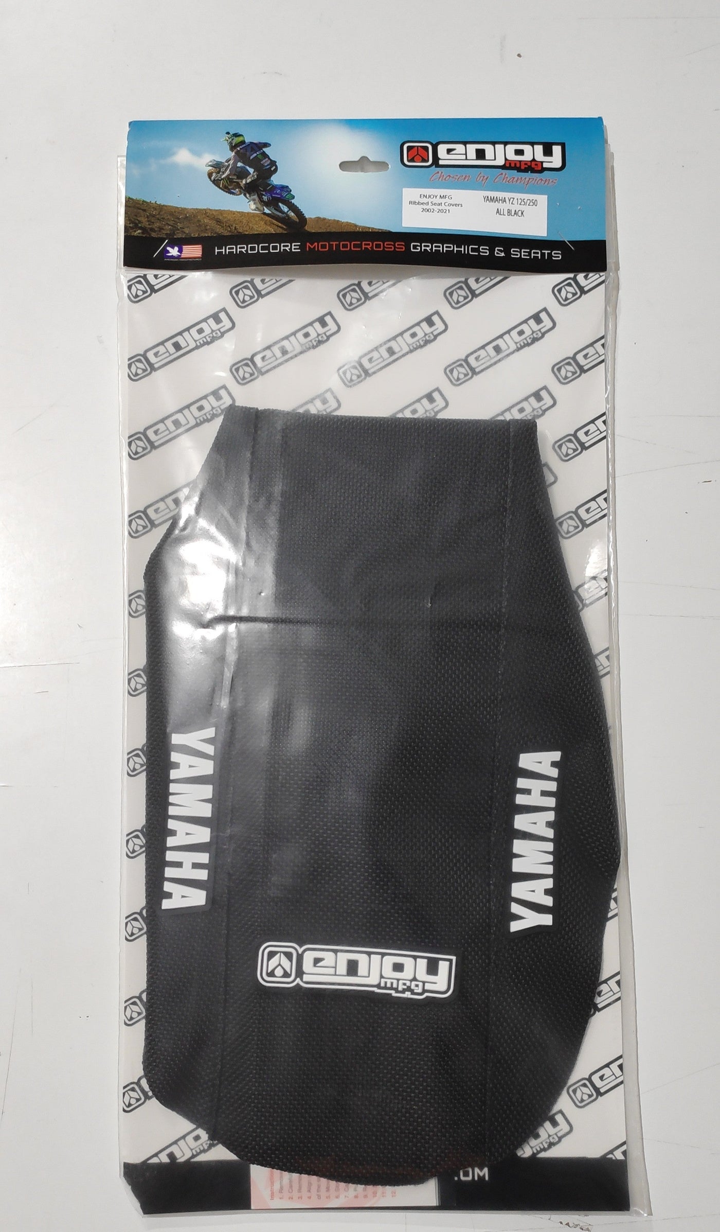 Enjoy Manufacturing Yamaha Seat Cover YZF 250 2019 - 2023 YZF 450 2018 - 22 STD Logo, All Black