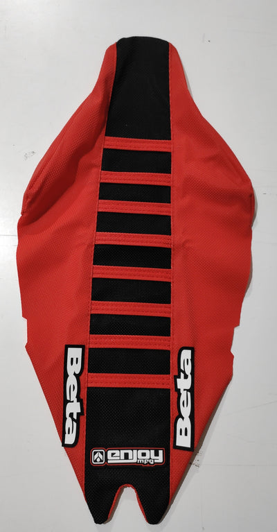 Enjoy Manufacturing Beta Seat Cover RR 2020 - 2023 Ribbed Logo, Red / Black / Red