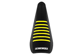 Enjoy Manufacturing Suzuki Seat Cover RM 125 RM 250 2001 - 2008 Ribbed, Black / Yellow