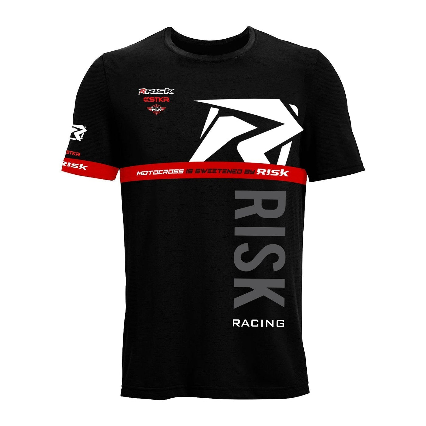 Risk Racing Premium Athletic T Shirt, Black / Red, Large