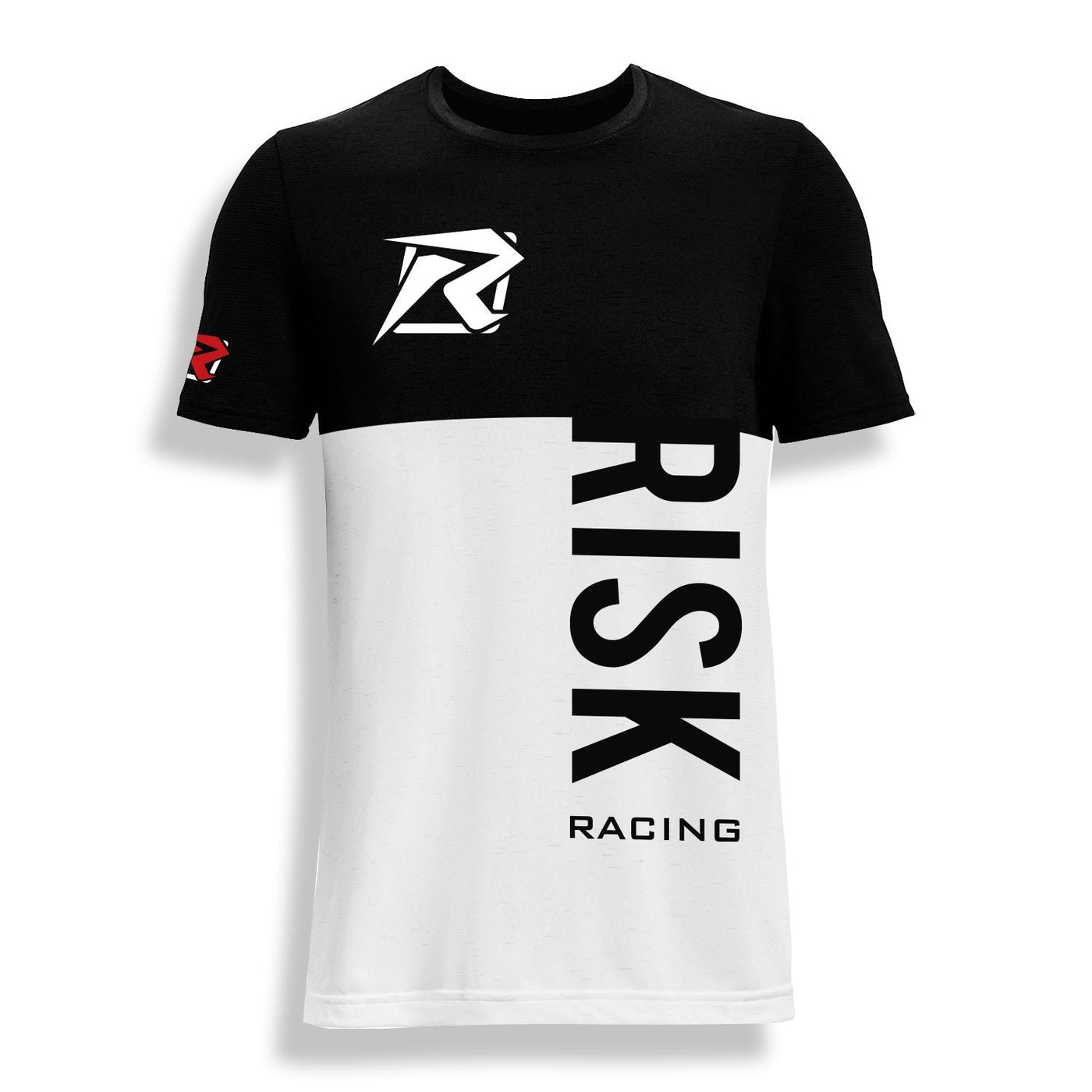 Risk Racing Premium Athletic T Shirt, Black / White, X Large
