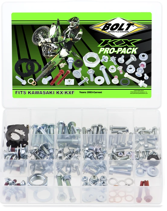 Bolt Motorcycle Hardware Kawasaki KX / KXF Pro Pack Bolt Kit