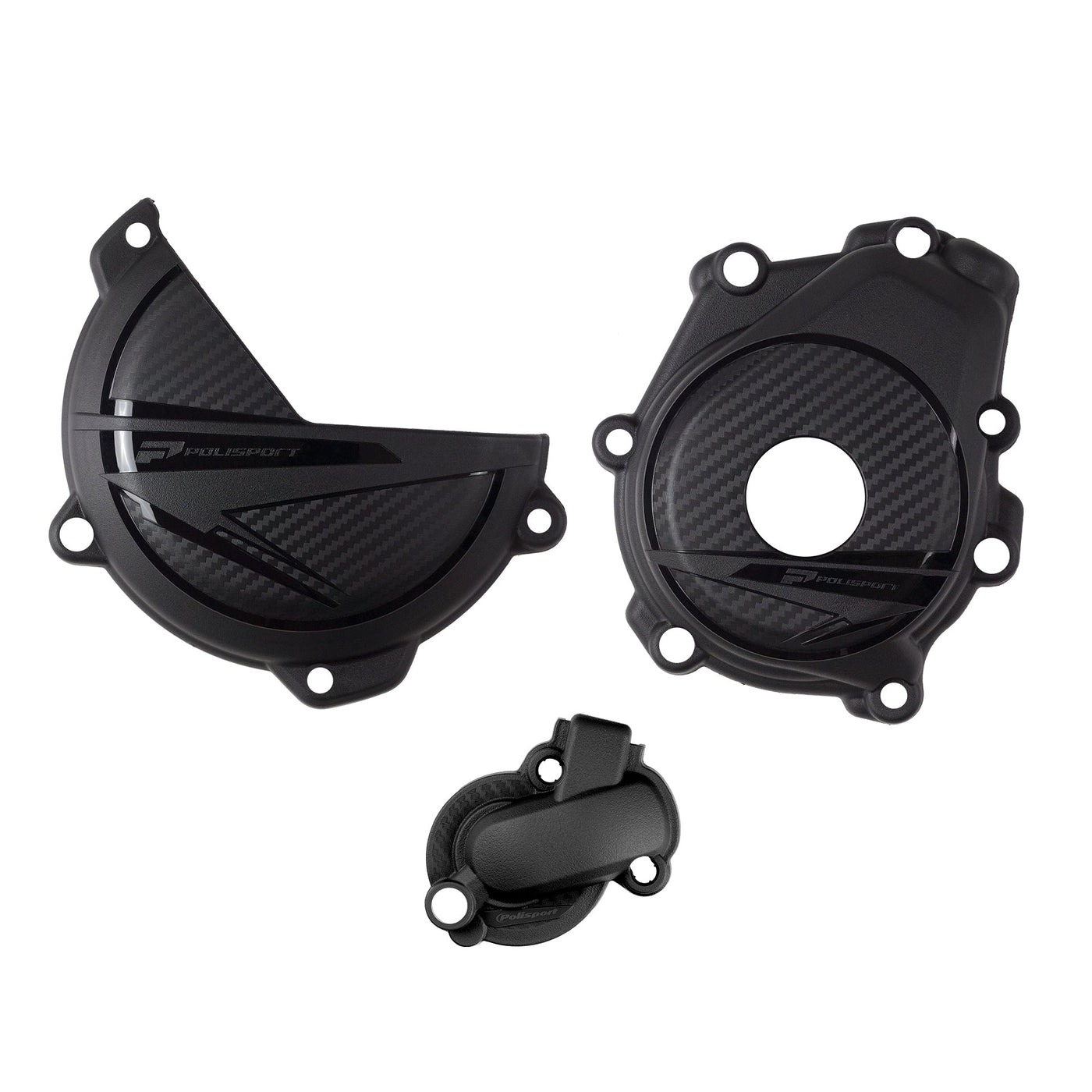 Polisport KTM Husqvarna Clutch, Ignition & Water pump Cover Protector Kit SXF FC XCF FX 450 2023 - 2024, Black