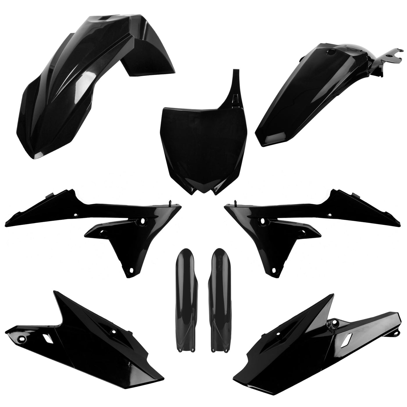 Polisport Yamaha Plastic Kit with Fork Guards YZF 250 2014 - 2018 YZF 450 14 - 2017, Black