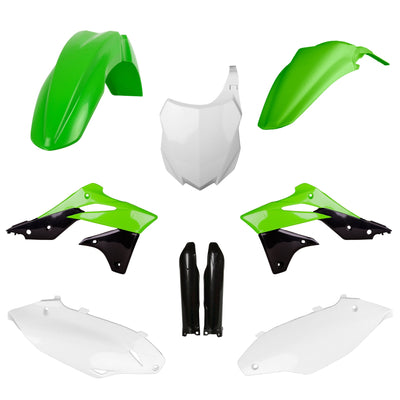 Polisport Kawasaki Plastic Kit with Fork Guards KXF 250 2013 - 2016, OEM Green