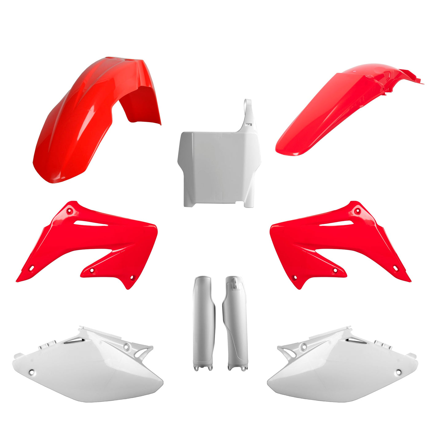 Polisport Honda Plastic Kit with Fork Guards CR 125 250 2004 - 2007, OEM Red