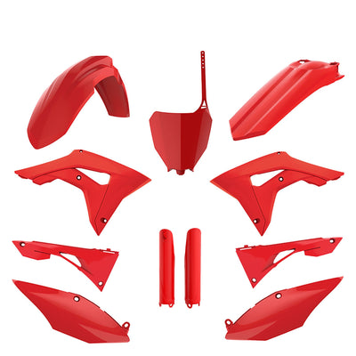 Polisport Honda Plastic Kit with Fork Guards CRF 250 R 2018 - 2021 CRF 450 R 2017 - 2020, All Red