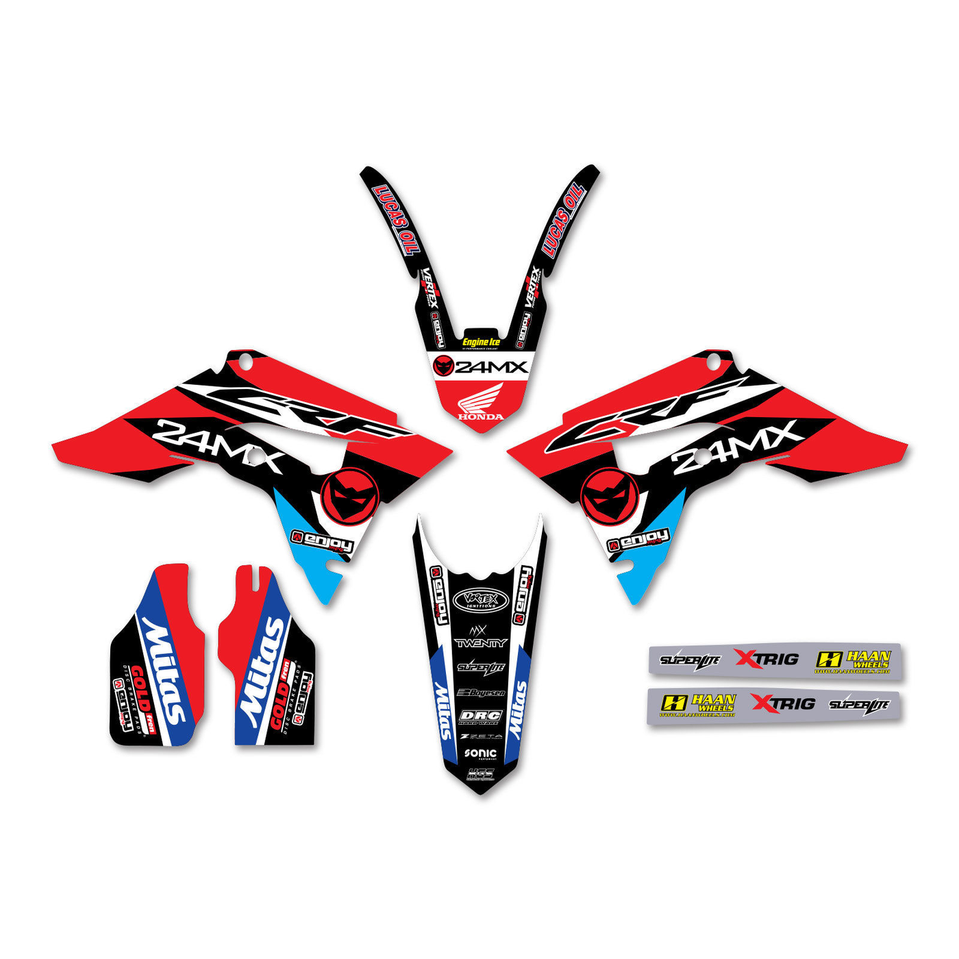 Enjoy Manufacturing Honda Graphics Kit CRF 250 R 2018 - 2021 CRF 450 R 2017 - 2020, 24MX (18)