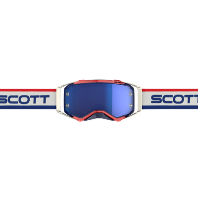 Scott Prospect Goggle, Retro White / Blue – Electric Blue Chrome Works Lens