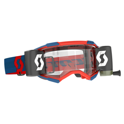 Scott Fury Goggles WFS, Dark Blue / Neon Red - Clear Works Lens