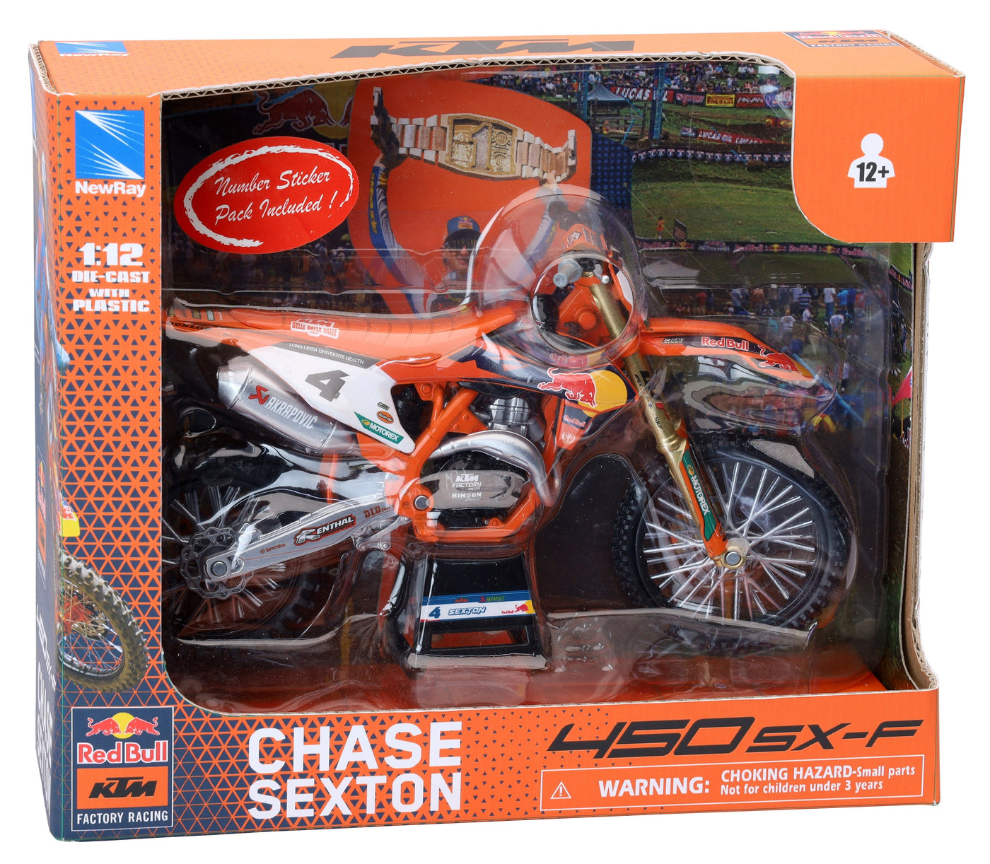 New Ray Toys 1:12 Chase Sexton RED BULL KTM SXF 450 2022 Toy Model
