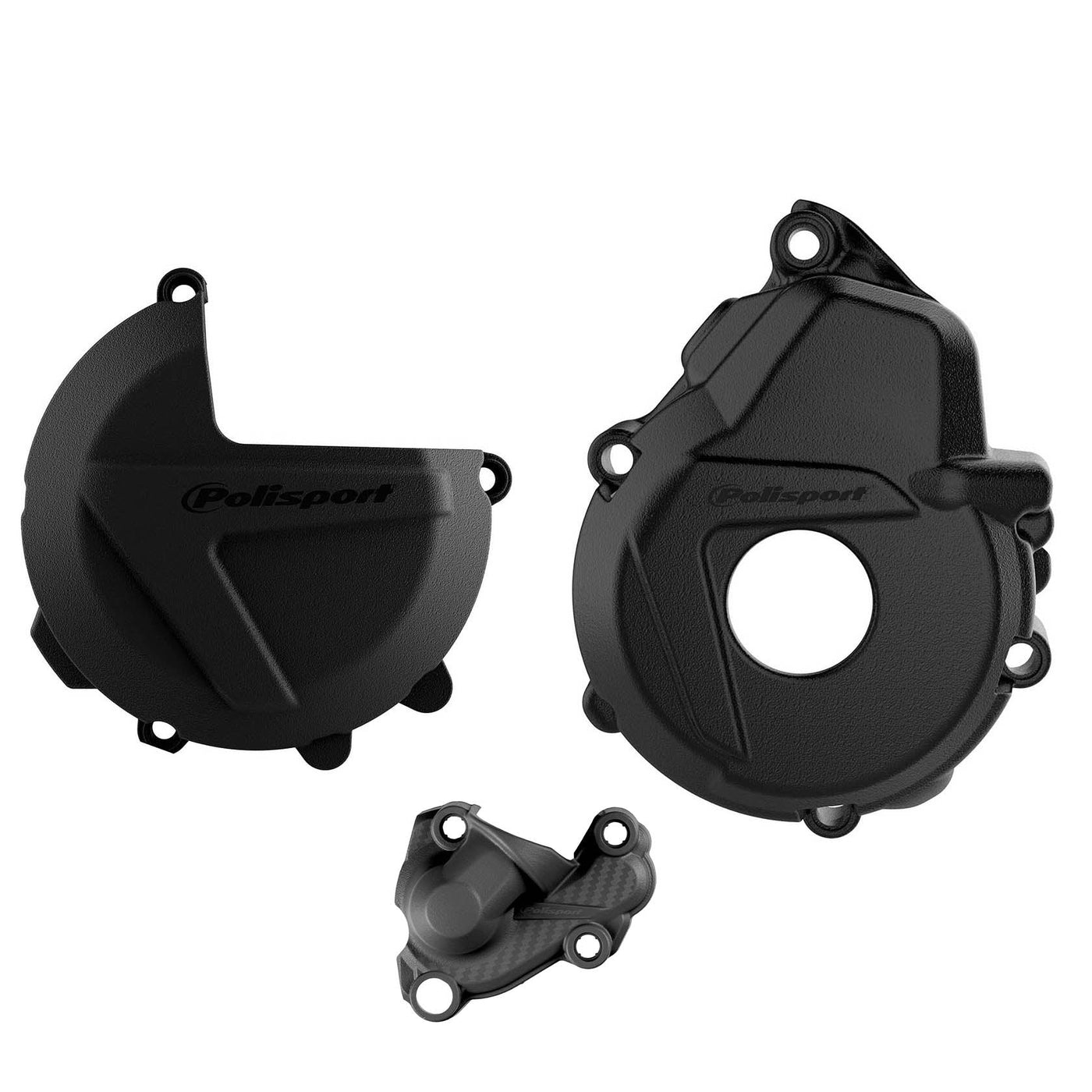 Polisport KTM Husqvarna Clutch Ignition & Water pump Cover Protector Kit EXCF 250 350 2017 – 2023 FE 250 350 2019 - 23, Black