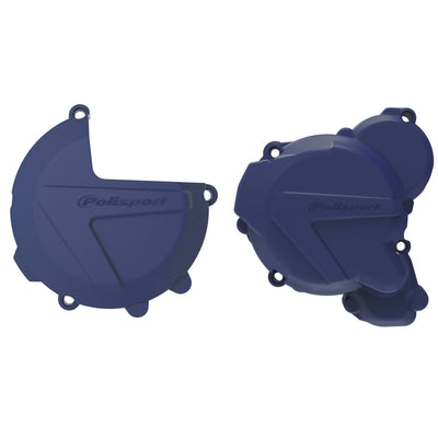 Polisport KTM Husqvarna Clutch, Ignition & Water pump Cover Protector Kit EXC TE 250 300 2 Strokes 2017 - 2023, Blue