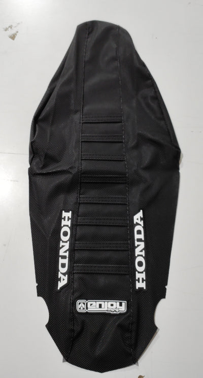 Enjoy Manufacturing Honda Seat Cover CRF 250 R 2022 - 2024 CRF 450 R 2021 - 24 Ribbed Logo, All  Black