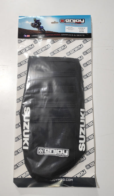 Enjoy Manufacturing Suzuki Seat Cover RM 125 RM 250 2001 - 2008 Ribbed Logo, All Black