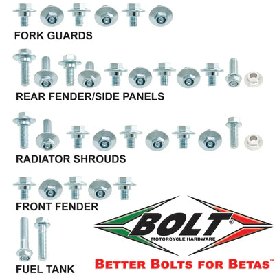 Bolt Motorcycle Hardware Beta Plastic Fastener Bolt Kit RR RS RR-S X Trainer 2013 - 2024