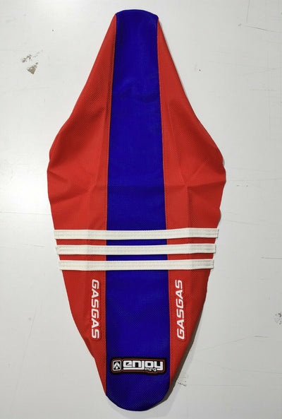 Enjoy Manufacturing Gas Gas seat cover MC 50 2021 - 2022 Ribbed Logo, Red / Blue TLD