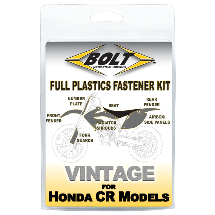 Bolt Motorcycle Hardware Honda Plastics Fastener Bolt Kit CR 125 1985 - 1990 CR 250 CR 500 85 - 1989