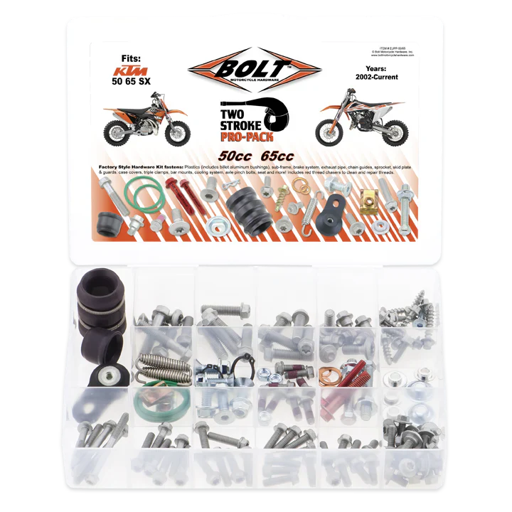 Bolt Motorcycle Hardware Euro 2 STROKE Pro Pack Bolt KIT SX 50 65 2002 - 2023