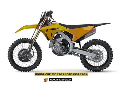 UFO Plastic Kit Honda CRF 250 R 2022 - 2024 CRF 450 R 2021 - 24, Gold / Black