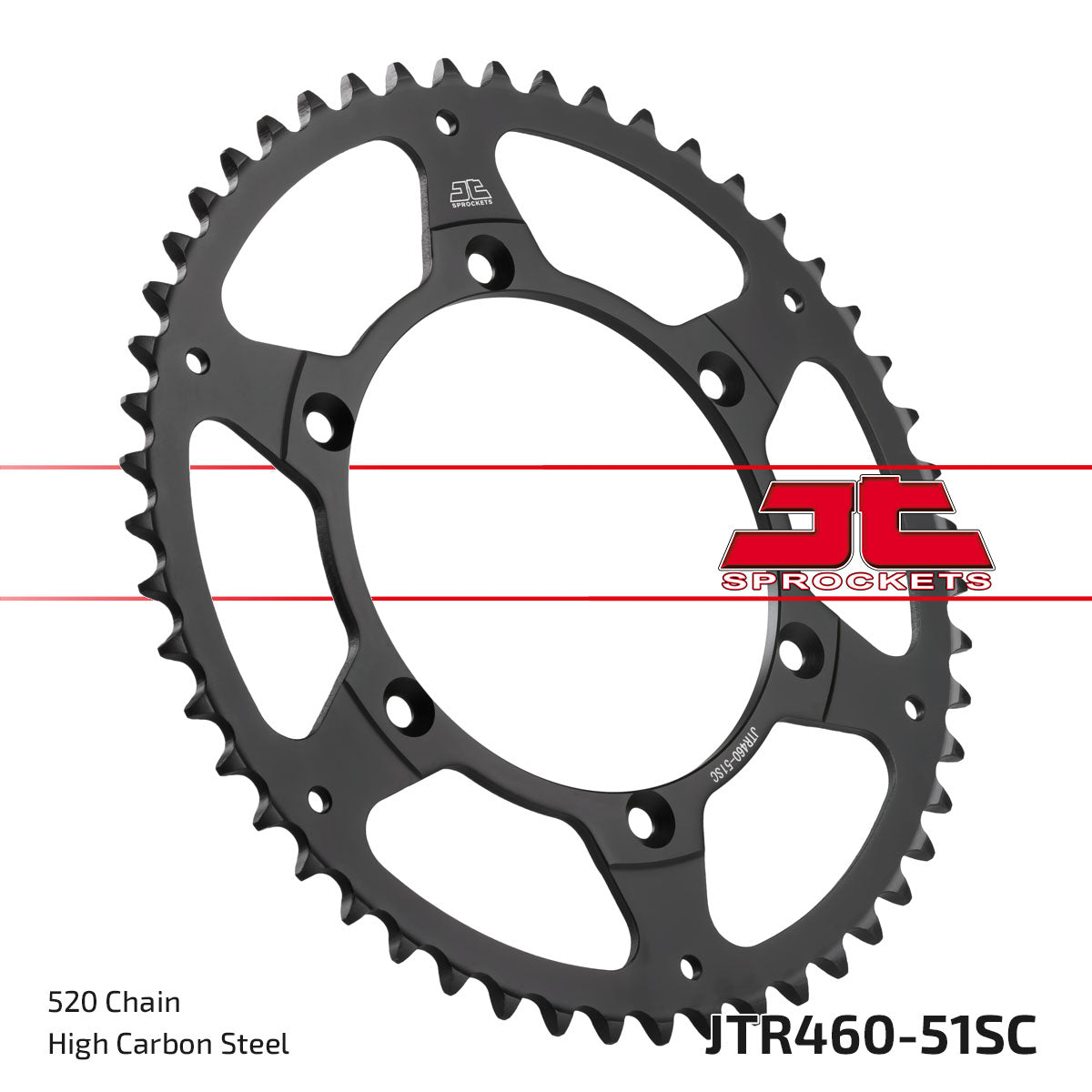 JT Sprockets Steel Rear Sprocket Kawasaki KX 125 250 500 KXF 250 450 1980 - 2025 Suzuki RMZ 250 2004 - 2006, 51T