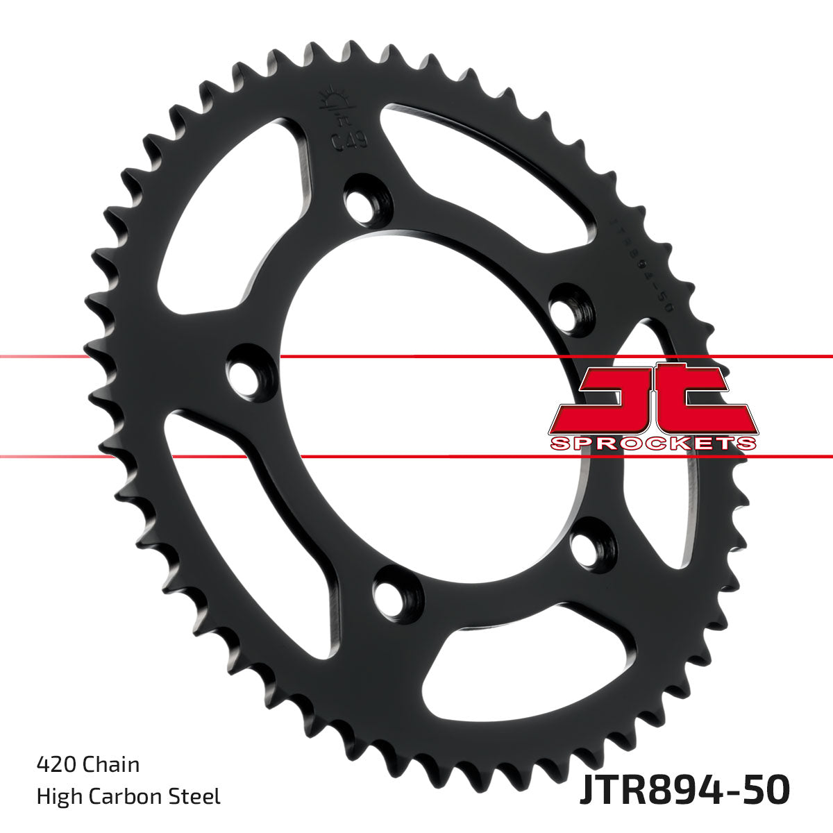 JT Sprockets Steel Rear Sprocket KTM SX 65 1998 - 2023 Husqvarna TC 65 2017 - 23 Gas Gas MC 65 2021 - 23, 50T