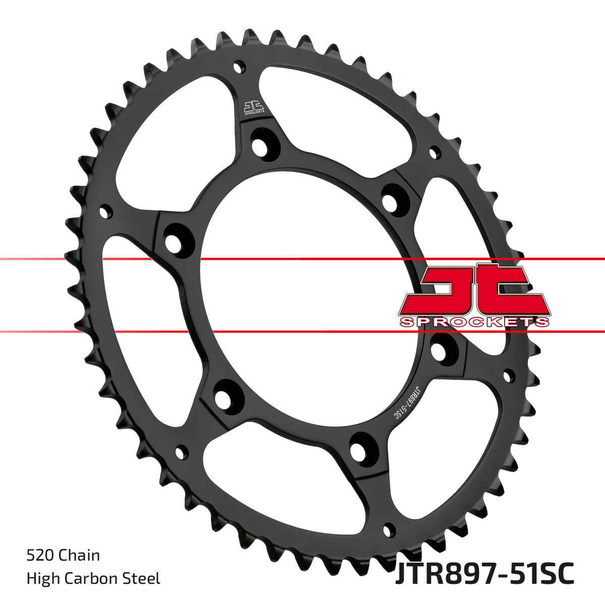 JT Sprockets Steel Rear Sprocket KTM SX 1995 - 2023 SXF 250 2006 - 23 SXF 350 2011 - 23 SXF 450 2007 - 23 Husqvarna TC FC TE FE 2014 - 23 MC MCF EC ECF 2021 - 23, 51T