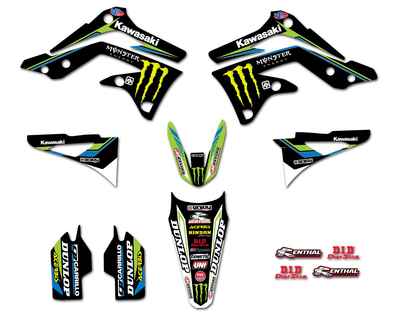 Enjoy Manufacturing Kawasaki Graphics Kit KXF 450 2012 - 2015, Monster Energy