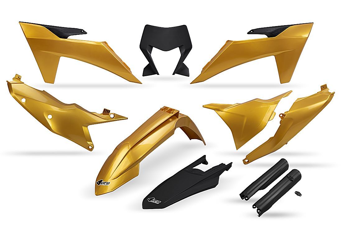 UFO Plastic Kit KTM EXC EXCF 2024 - 2025, Gold / Black