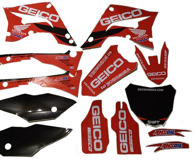 Enjoy Manufacturing Honda Graphics Kit CR 125 CR 250 2002 - 2007 Restyle, Geico