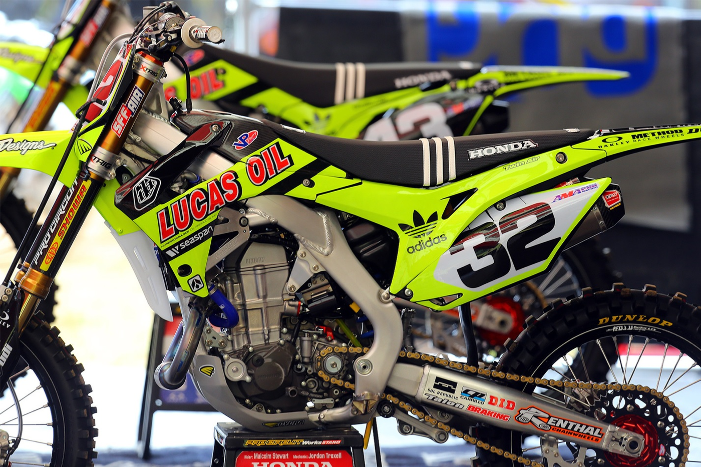 Enjoy Manufacturing Honda Graphics Kit CR 125 CR 250 2002 - 2007, Neon Troy Lee Designs Lucas Oils