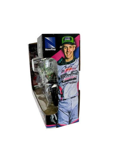 New Ray Toys 1:12 Mathis Valin #317 Bud Racing Kawasaki KXF Toy Model