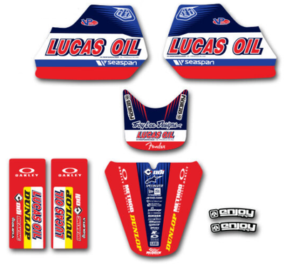 Enjoy Manufacturing Honda Graphics Kit QR 50 1983 - 1997, Troy Lee Designs Lucas Oils