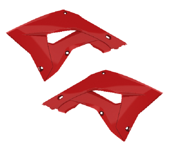 Polisport Honda radiator scoops CR 125 250 2002 - 2007 RESTYLE, Red